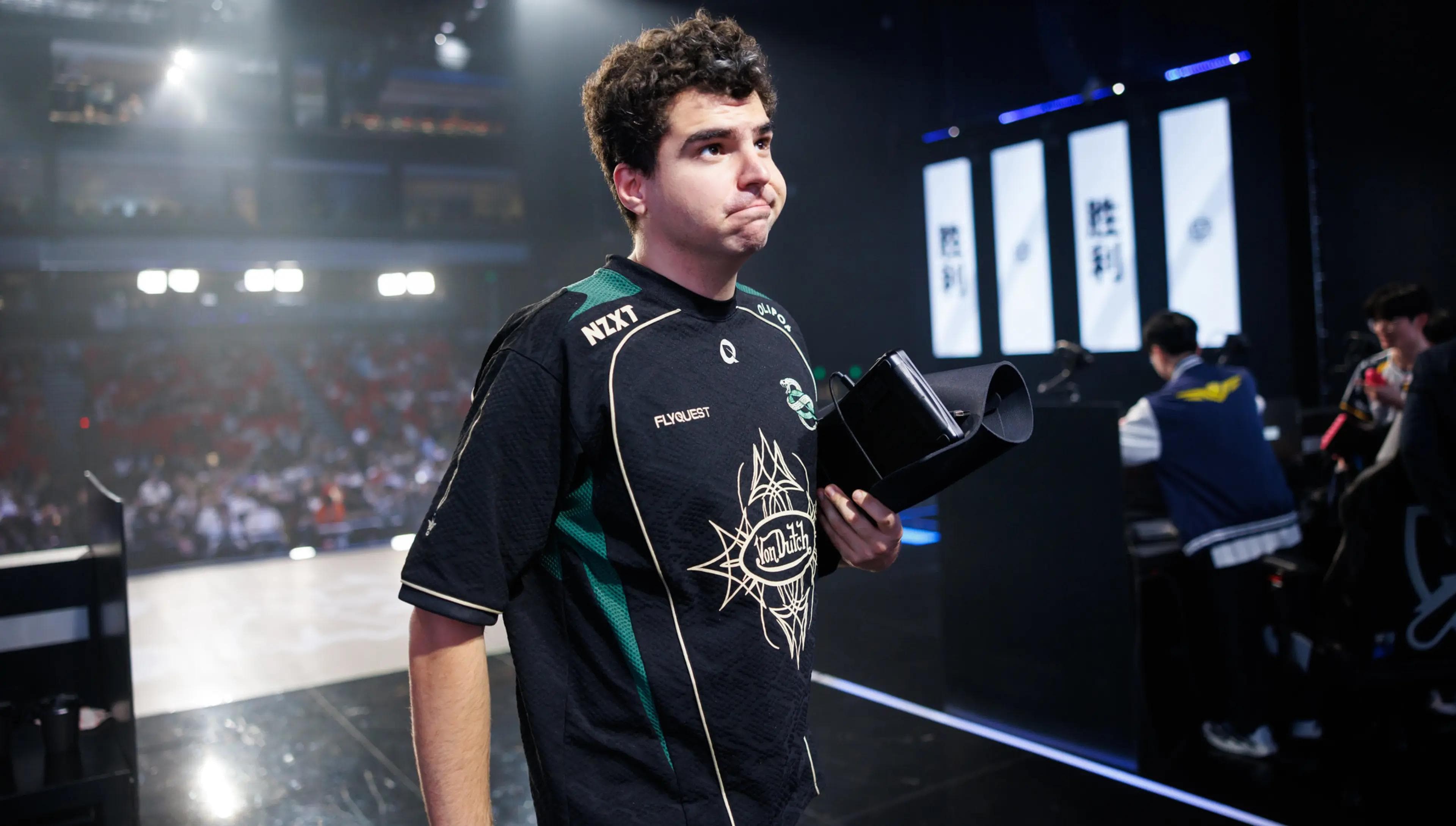 Bwipo during the 2025 World Championship in China with FlyQuest. Credit: Yicun Liu/Riot Games