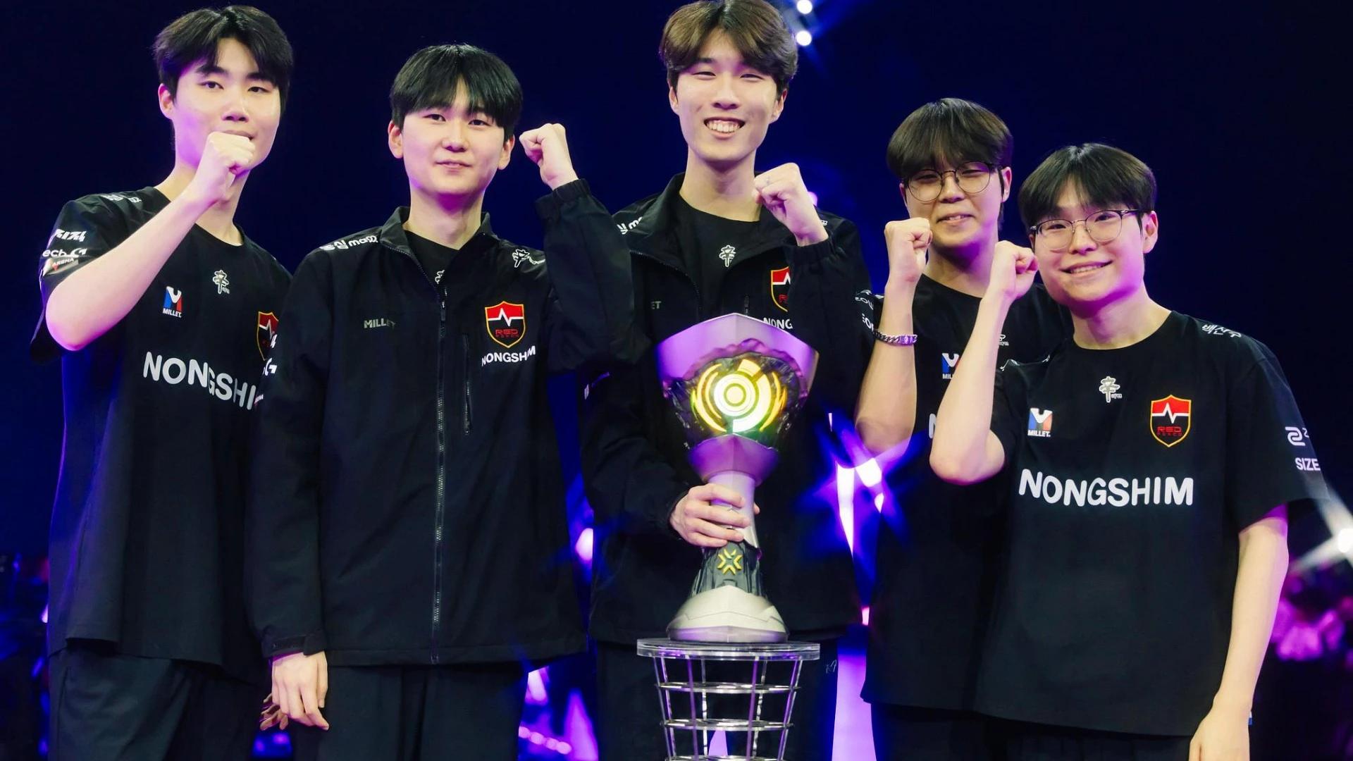 Nongshim RedForce have been crowned for the first time in an international event. Credit: Colin Young-Wolff/Riot Games