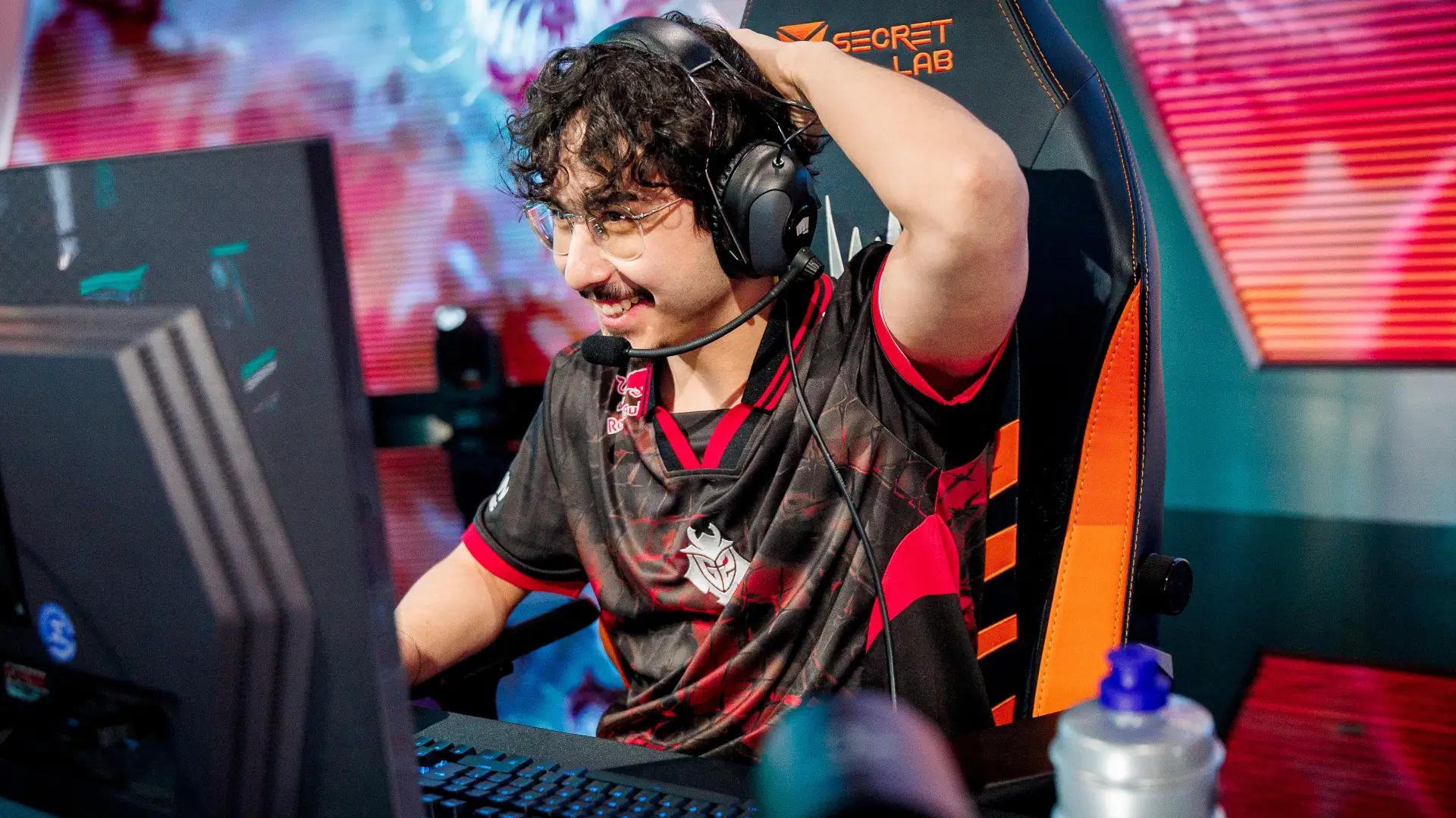 Sergen "BrokenBlade" Çelik, toplaner de G2 Esports dans les Winter Playoffs du LEC 2025..
