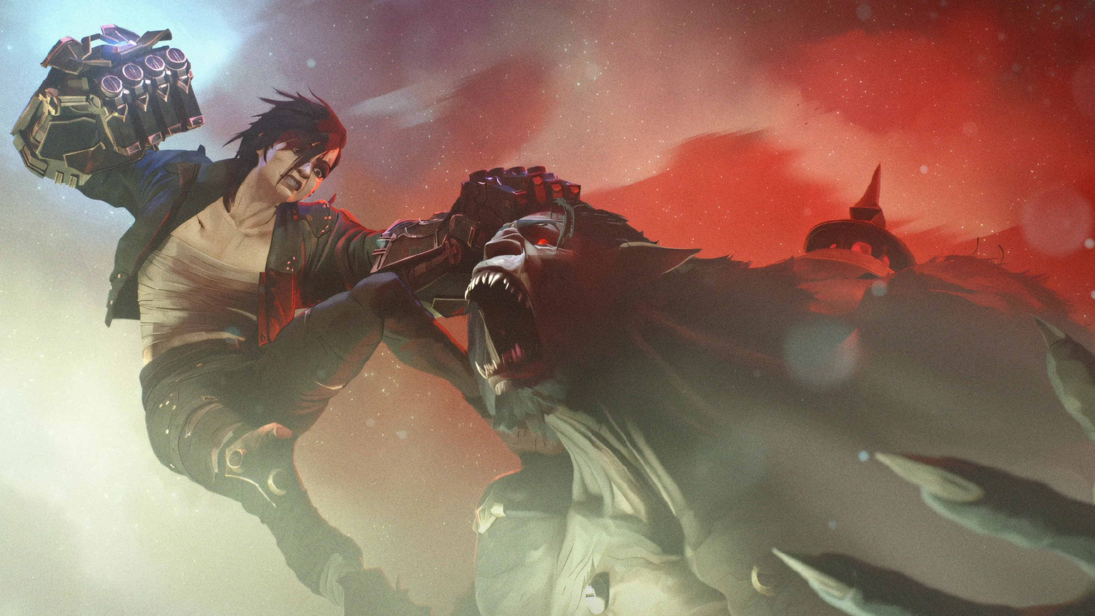 Vi fighting Warwick in Arcane Season 2