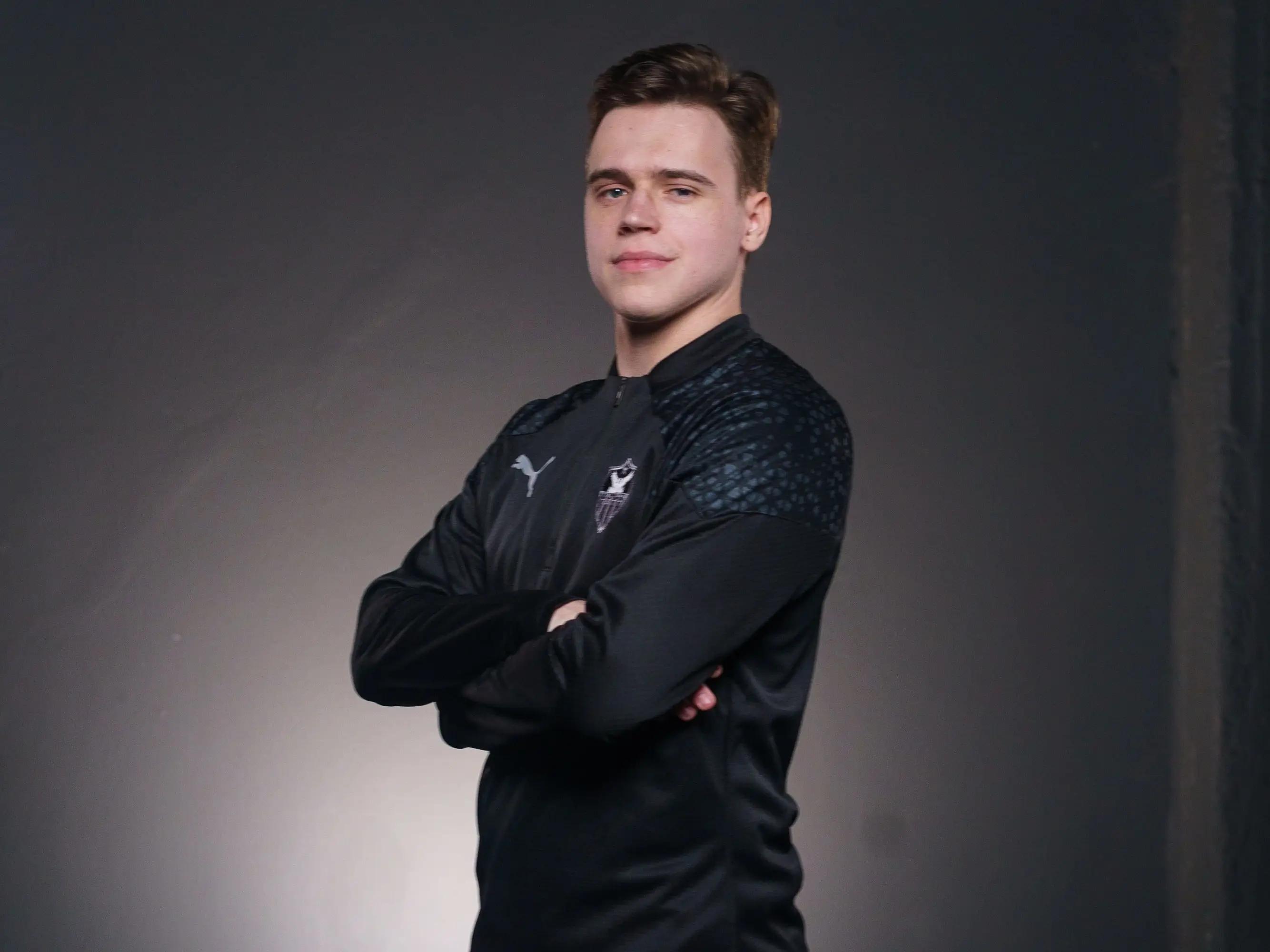 Anorthosis Famagusta Esports' Furuy, posing at the team's media day ahead of the GLL 2024 Spring Split.