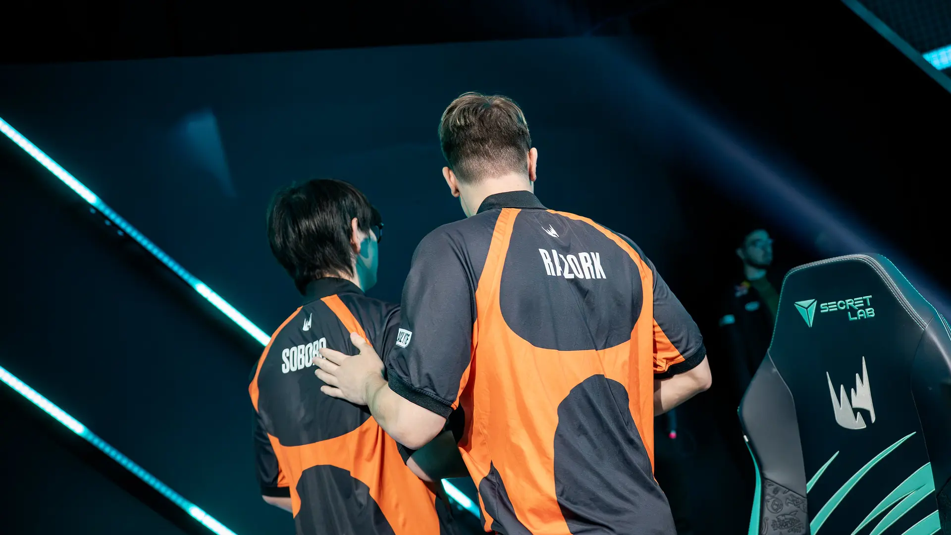 Razork and Soboro on August 22nd, the day of their win against Shifters. Image credit: photo by Alexandre Weber / Riot Games