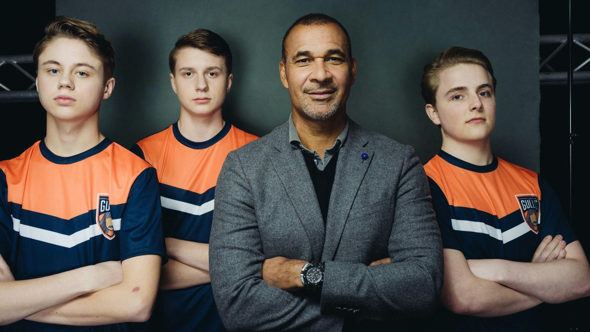 Ruud Gullit with some of his players.