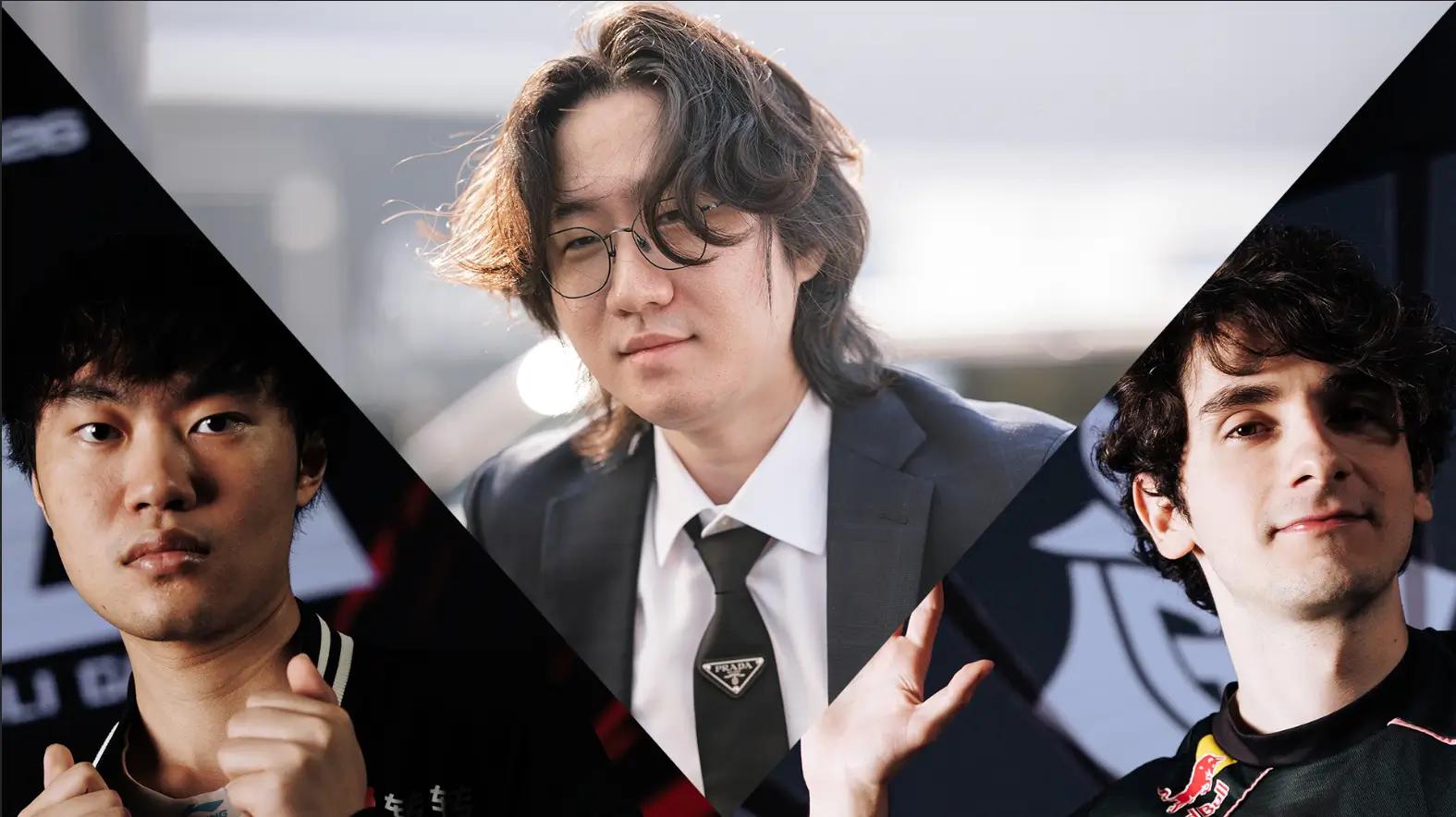 BLG Knight, BLG Coach Daeny, and G2 Labrov. Photo Credits: Riot Games