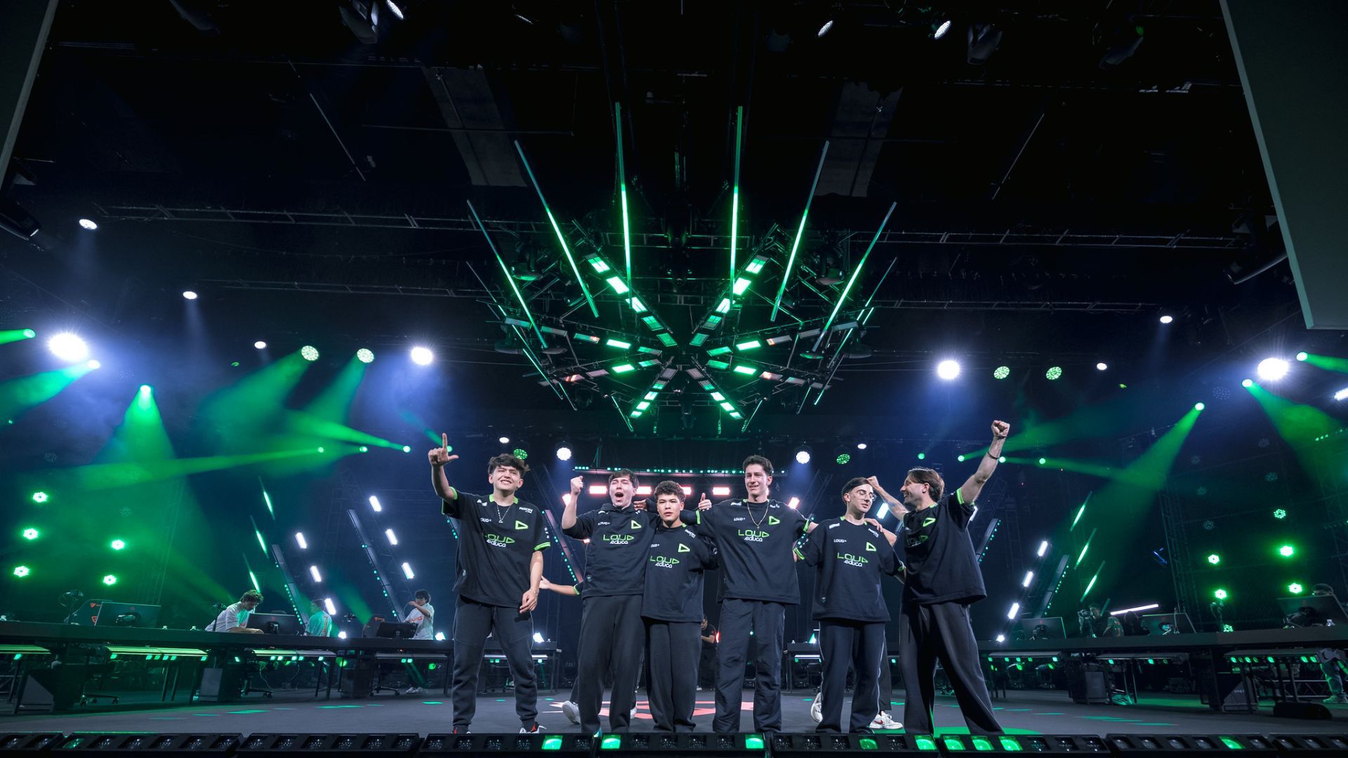 LOUD celebrate their victory. Credit: Riot Games/VCT Americas