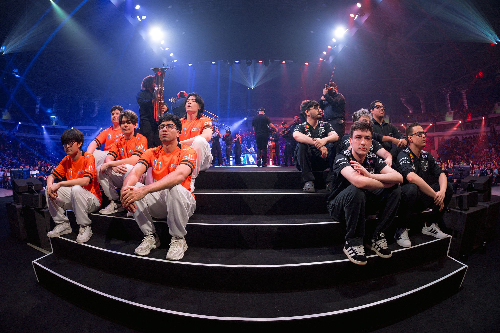 LOS & FURIA's players during CBLOL 2026 Split 2 Grand Final Opening Ceremony. Credit: Riot Games