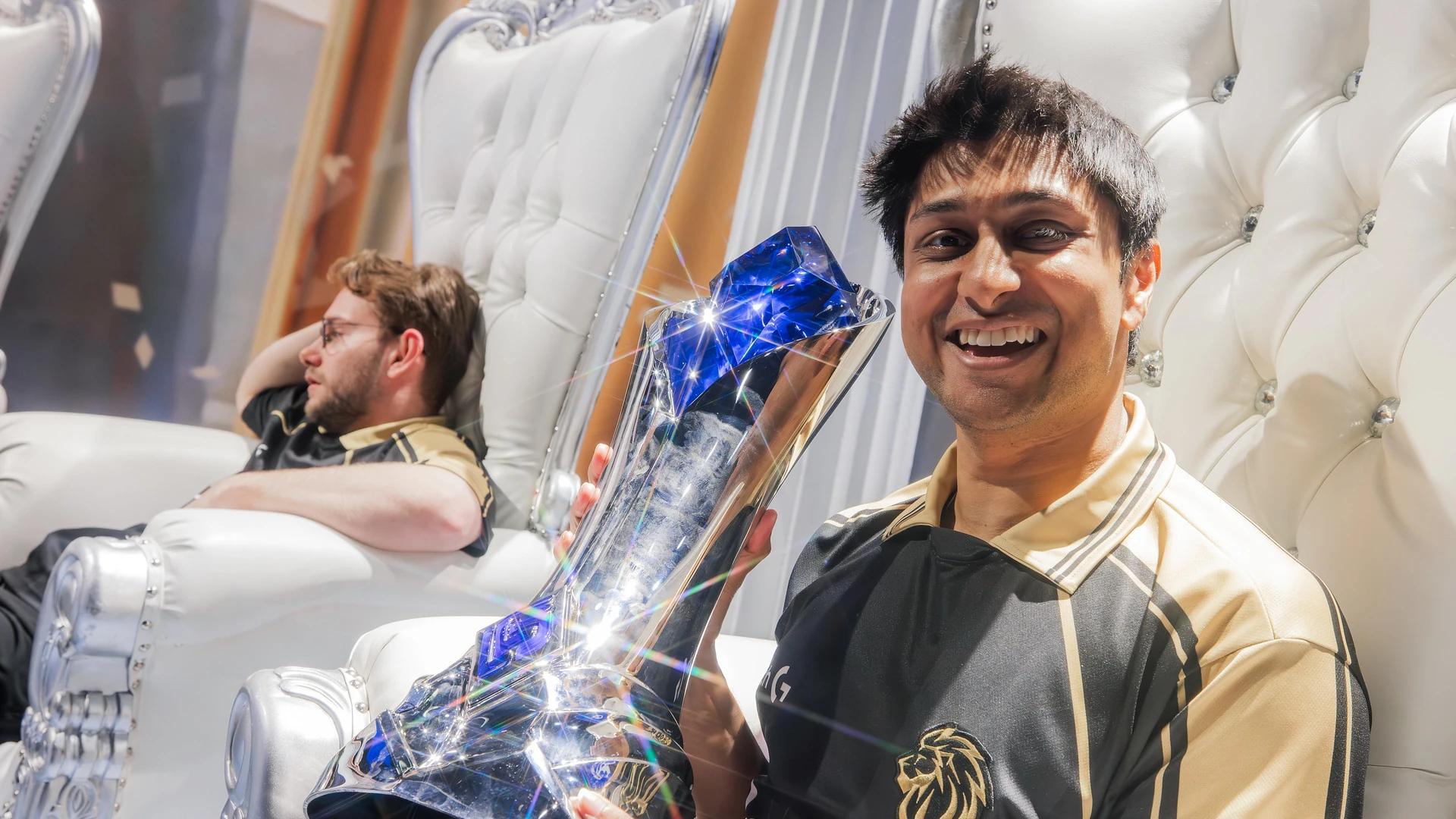 Dhokla with the LCS Lock-In Trophy | Photo Credit: Riot Games