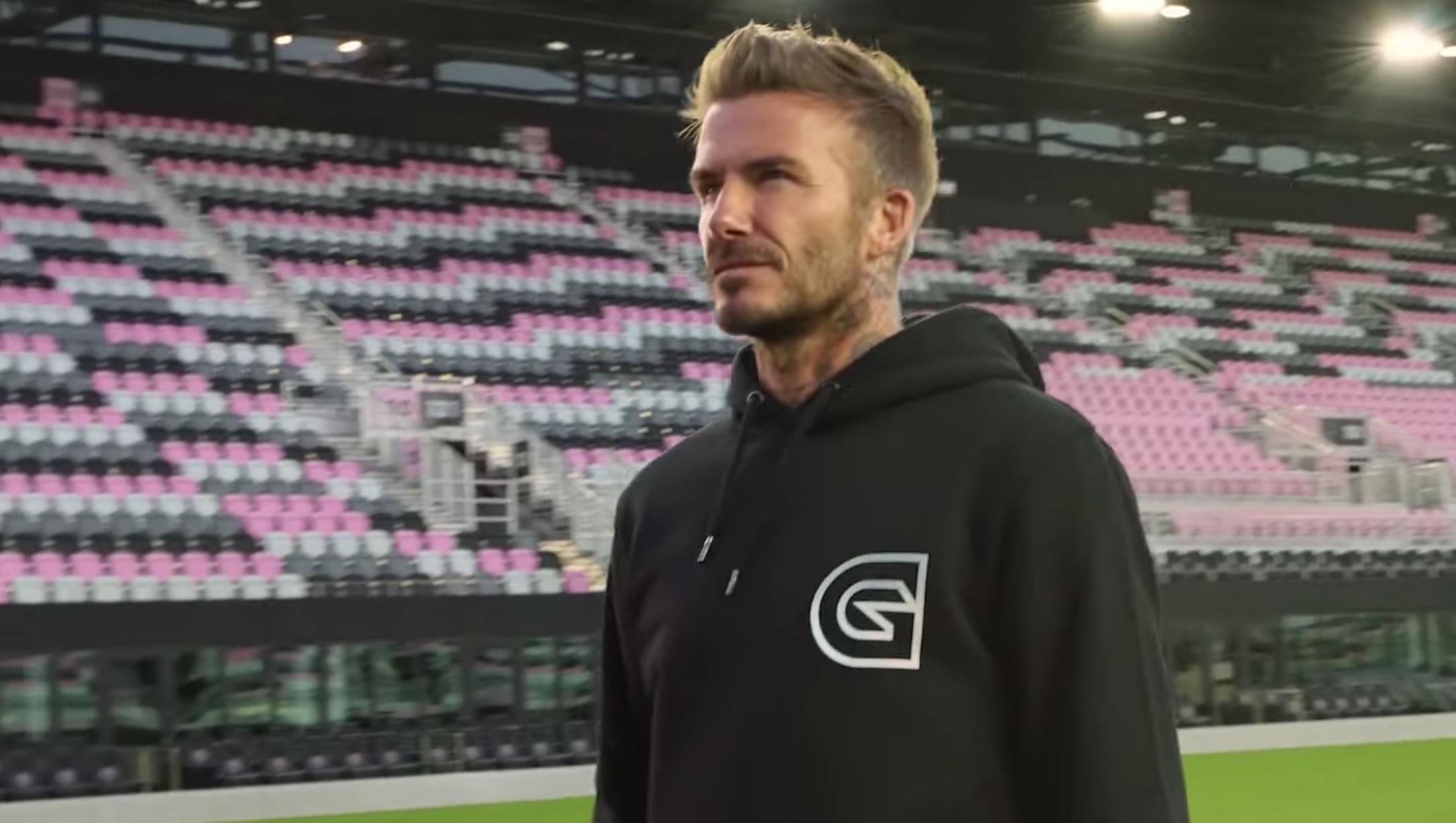 Beckham wearing Guild merchandise.