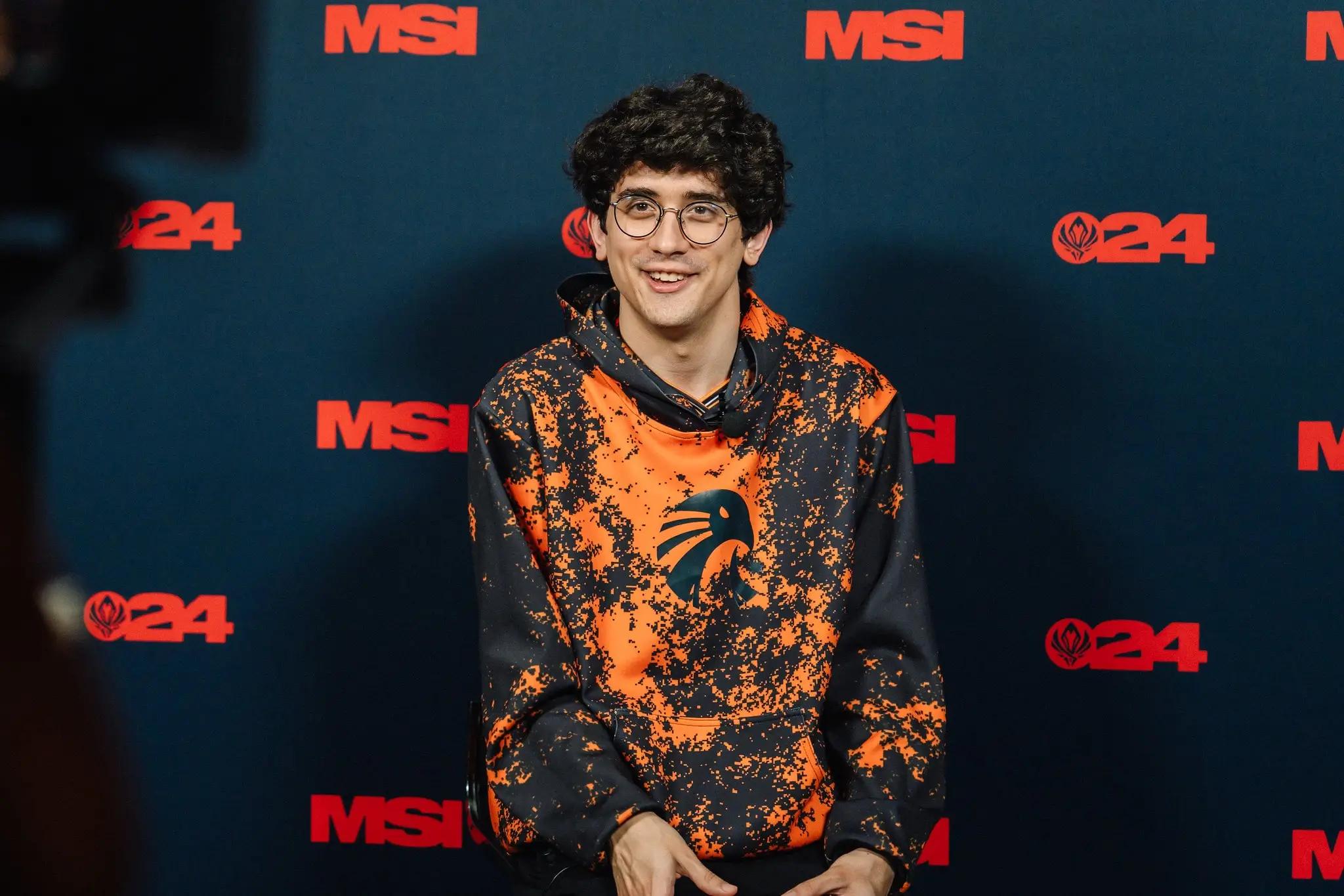 Brandon Joel "Josedeodo" Villegas, jungler of Estral Esports, competing at MSI 2024.