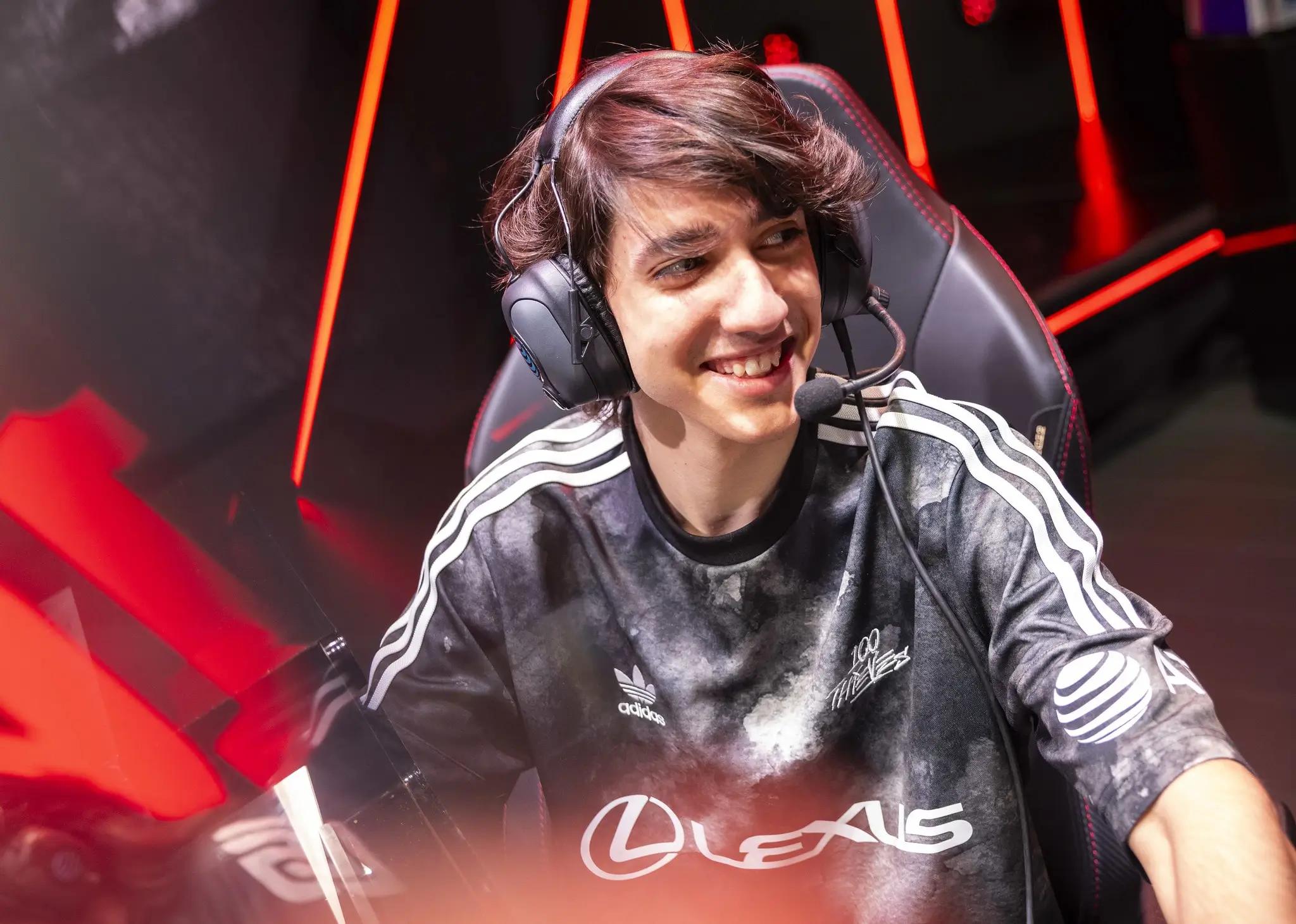 Rayan "Sniper" Shoura, competing for 100 Thieves in the LCS 2024 Spring Season.