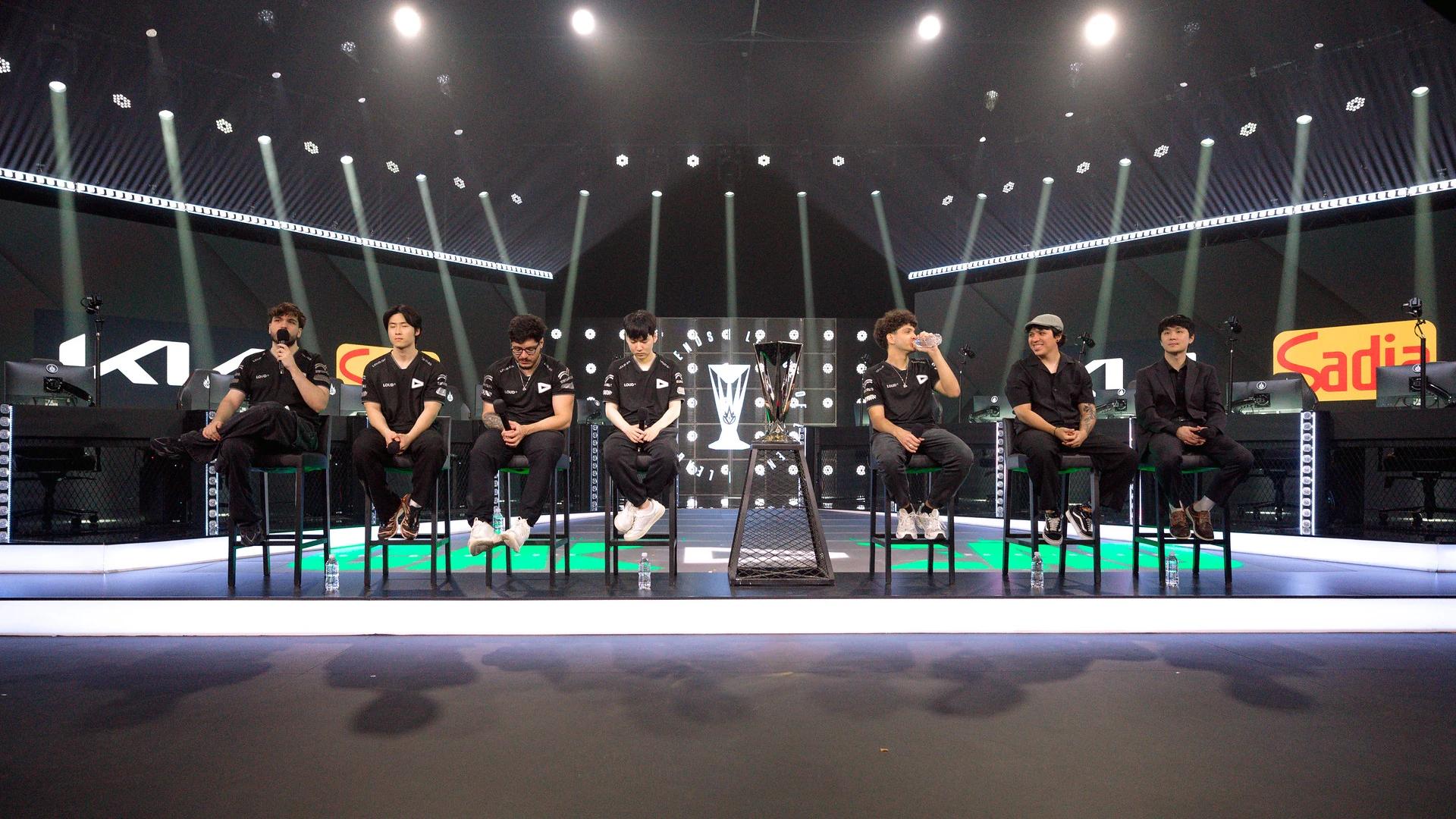 Post match interview with the victorious LOUD | Photo Credit: Riot Games