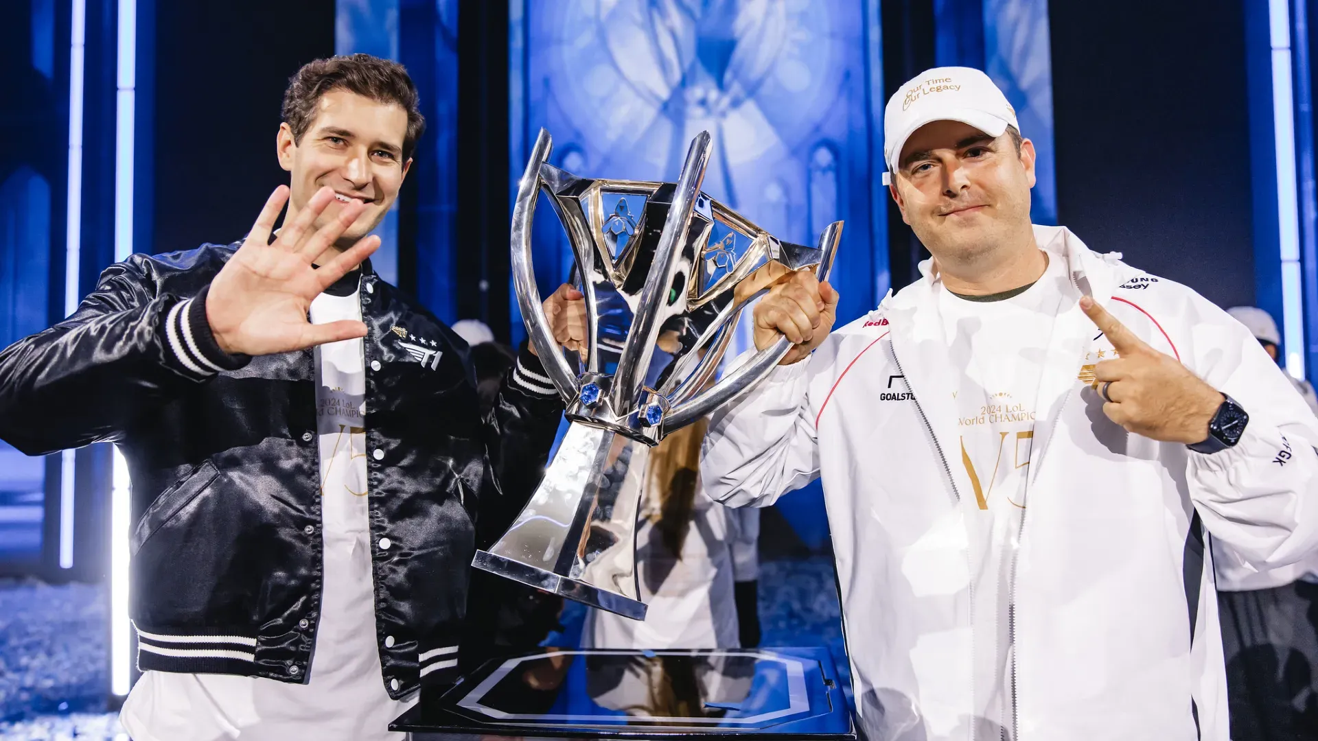 Tucker Roberts and CEO Joe Marsh at Worlds 2024. Credit: Riot Games