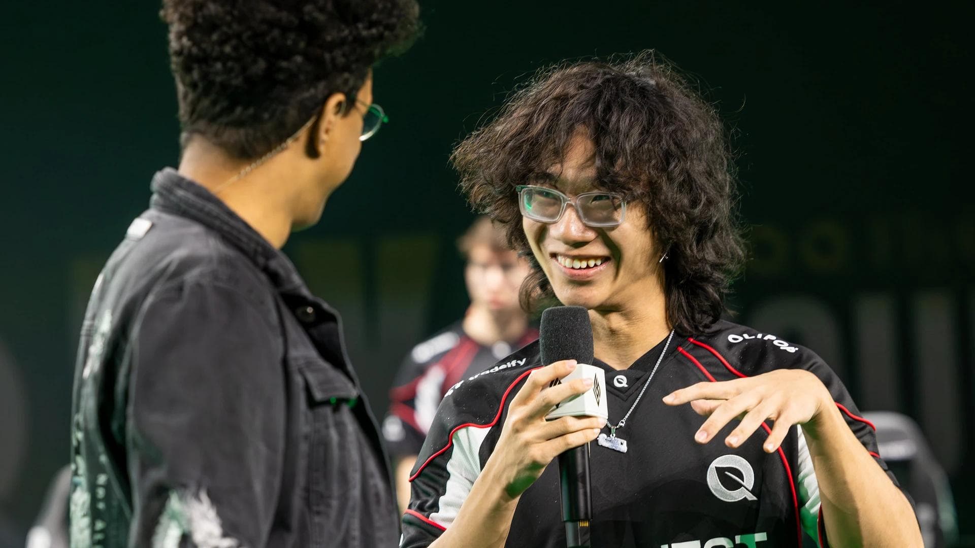 Gryffinn at the LCS stage in the post-match interview | Photo Credit: Riot Games