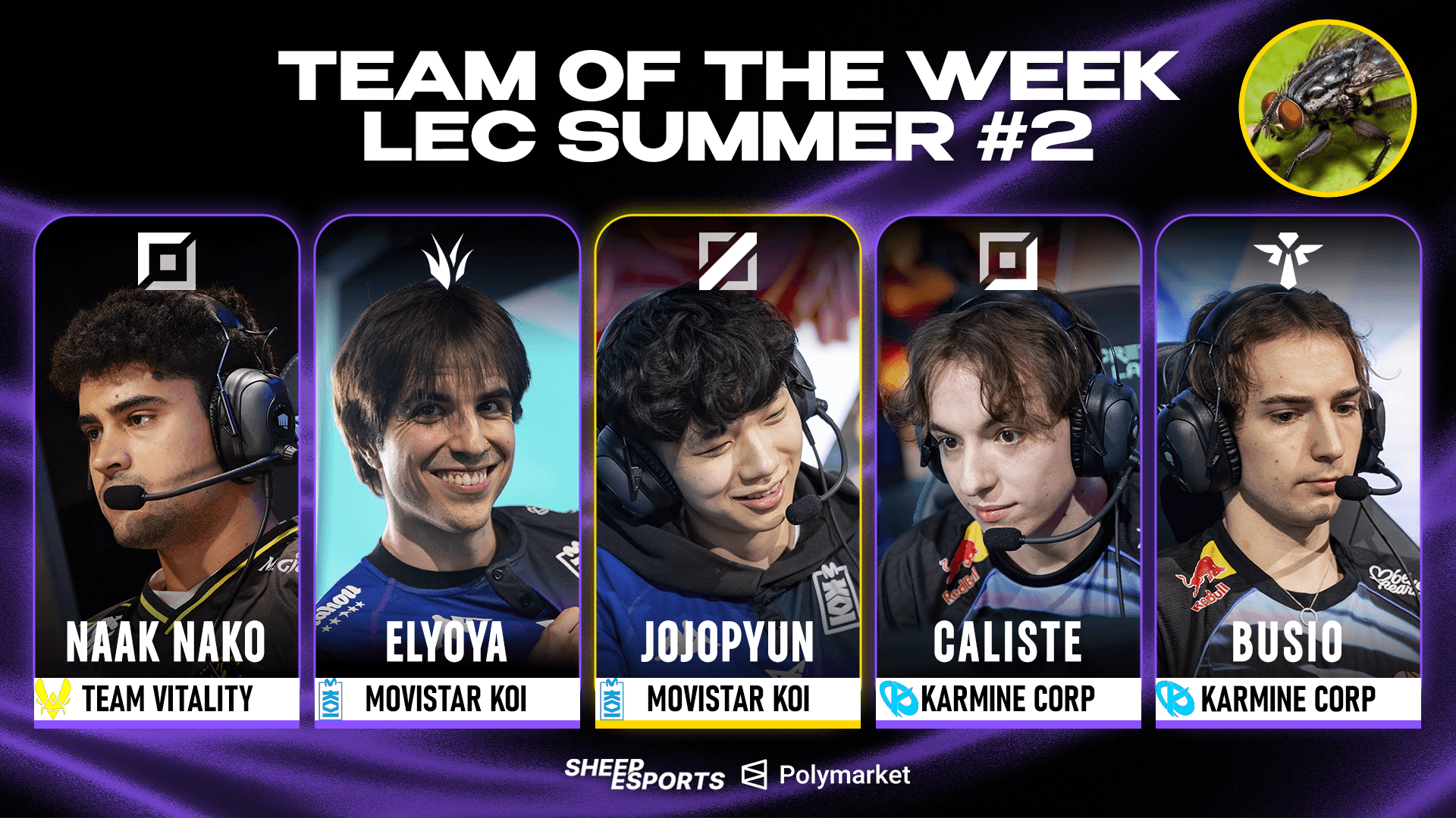 LEC Summer Split 2026 Team of the Week 2. Credit: Sheep Esports