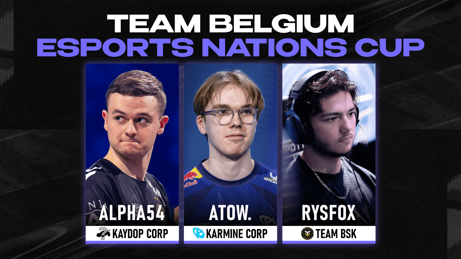 Belgium ENC Rocket League Roster. Credit: Sheep Esports