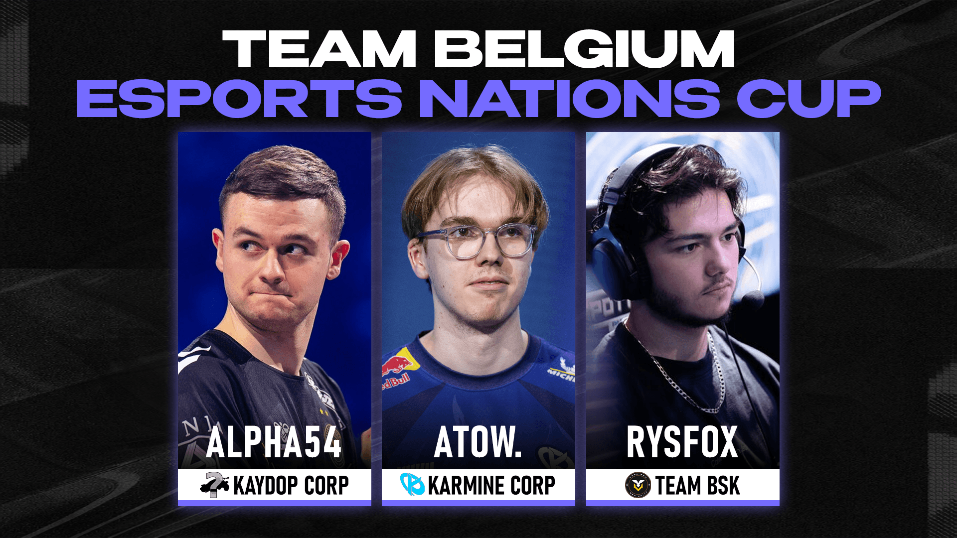 Belgium ENC Rocket League Roster. Credit: Sheep Esports