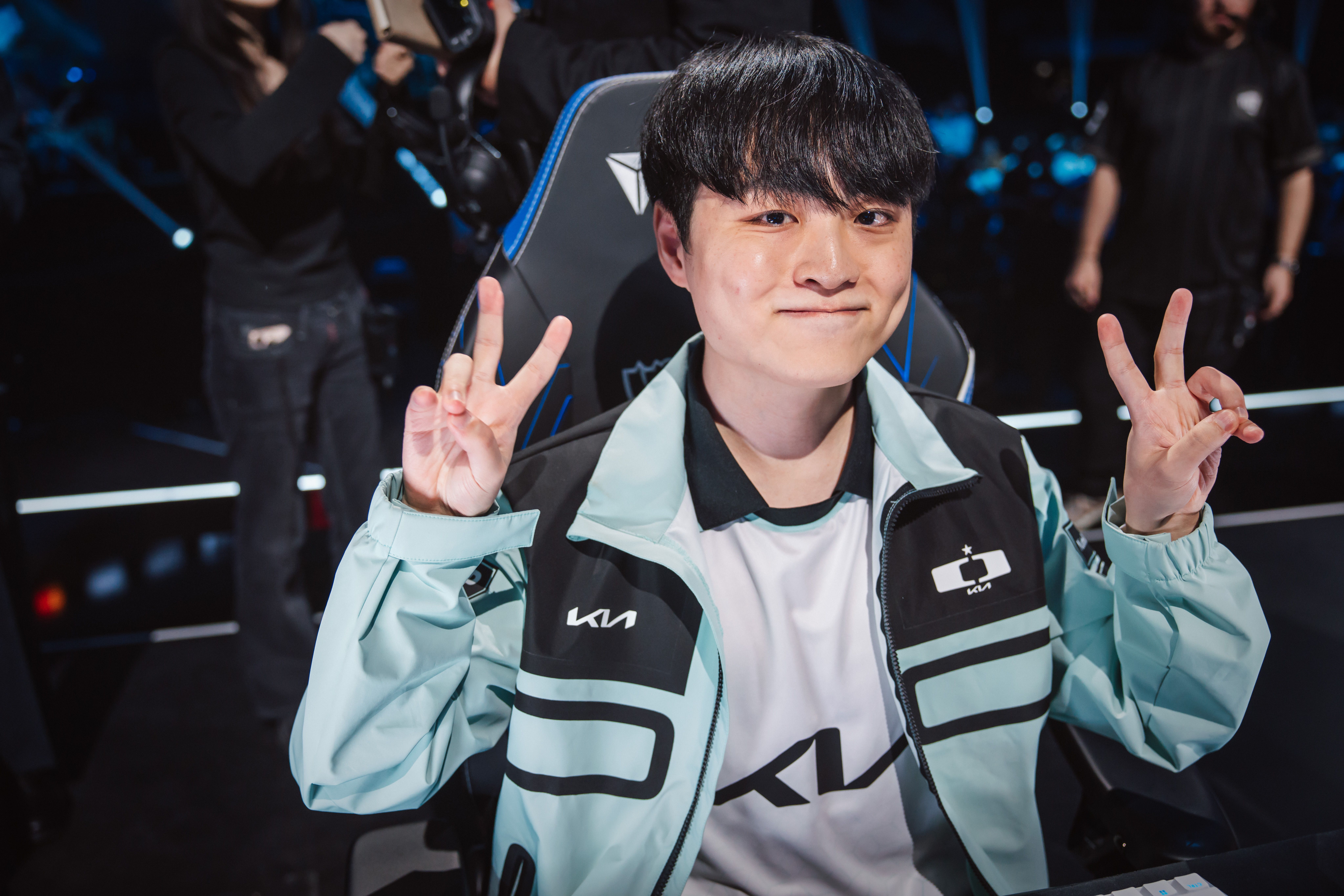 ShowMaker of Dplus Kia is seen onstage at League of Legends Worlds 2026 Swiss Stage Swiss Stage Day 1 on Friday, October 23, 2026 in Allen, TX. Credit: Colin Young-Wolff/Riot Games