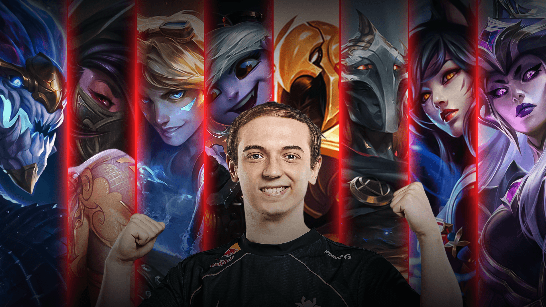 Caps flanked by the champions that made him immortal. Credit: Esports World Cup