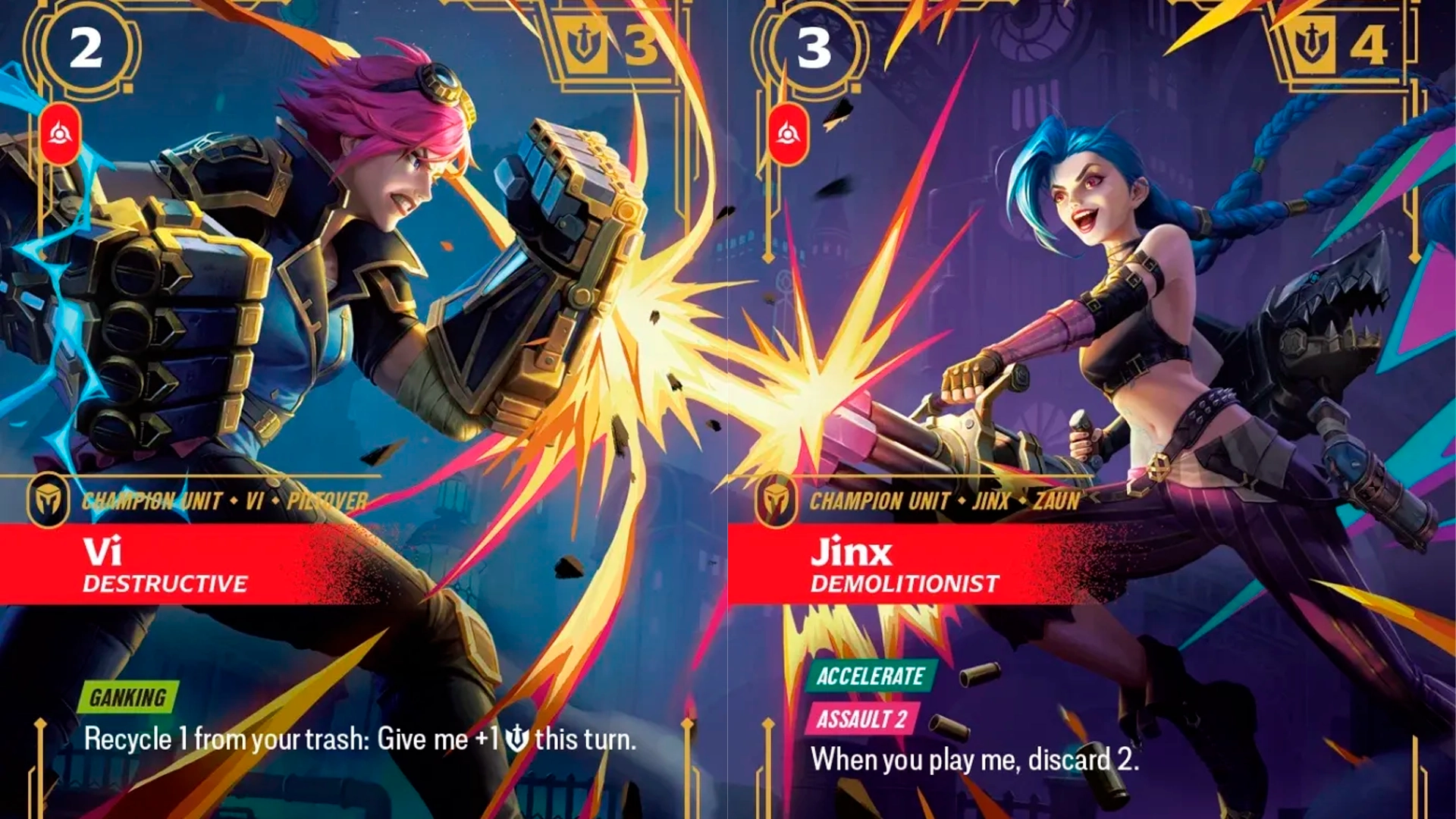 One of the first Connecting Art Overnumbered revealed: Vi and Jinx | Photo Credit: Riot Games