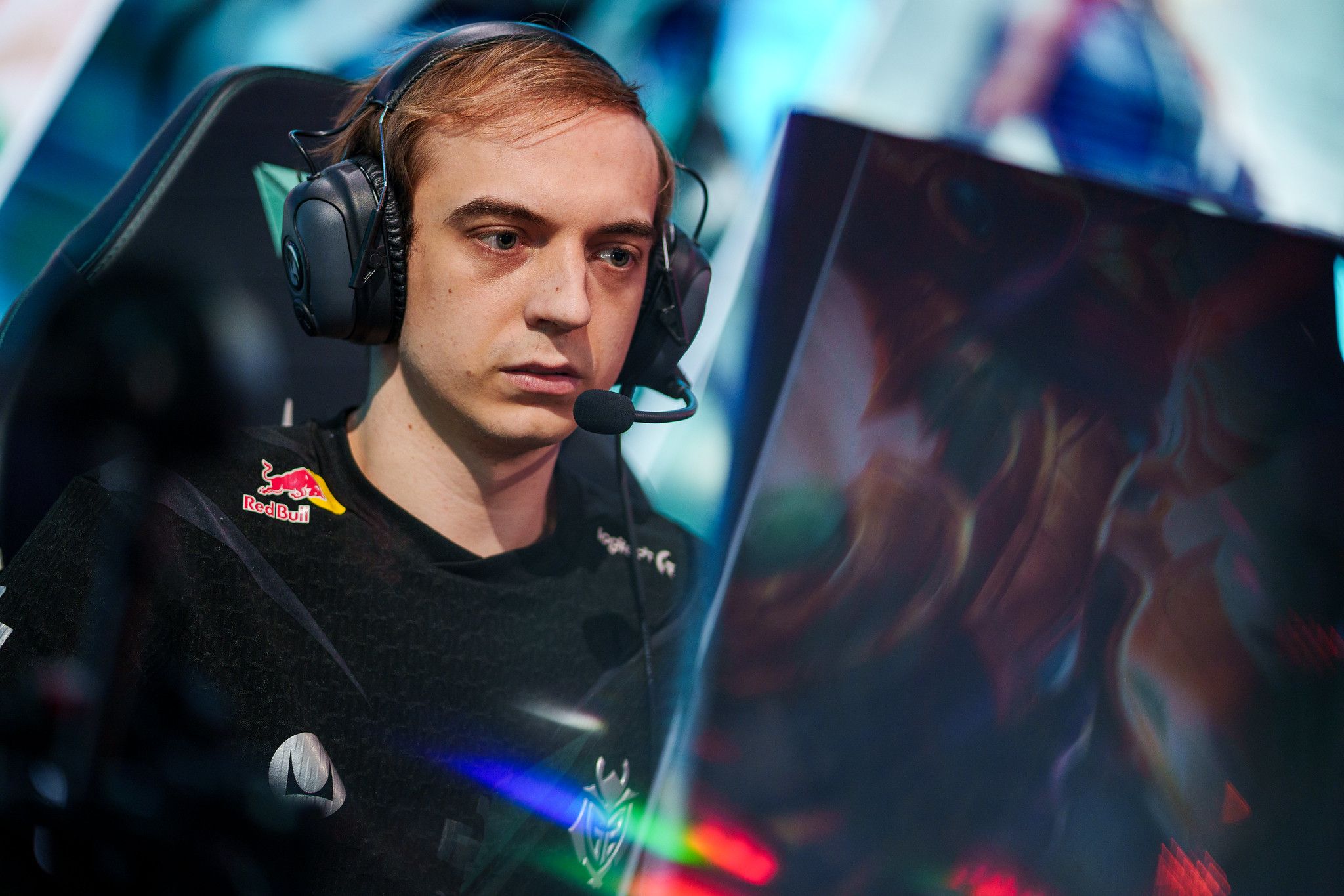 Rasmus "Caps" Borregaard Winther, midlaner of G2 Esports, on stage