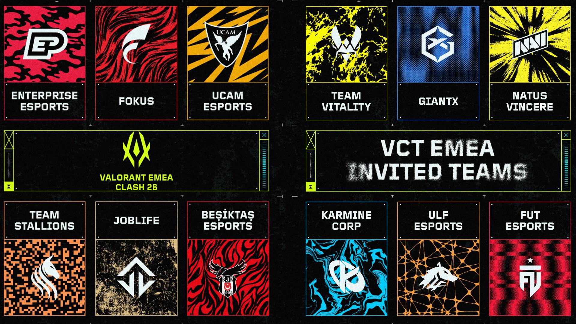 Six Challenger teams will take part in the EMEA Clash. Credit: VALORANT/Riot Games