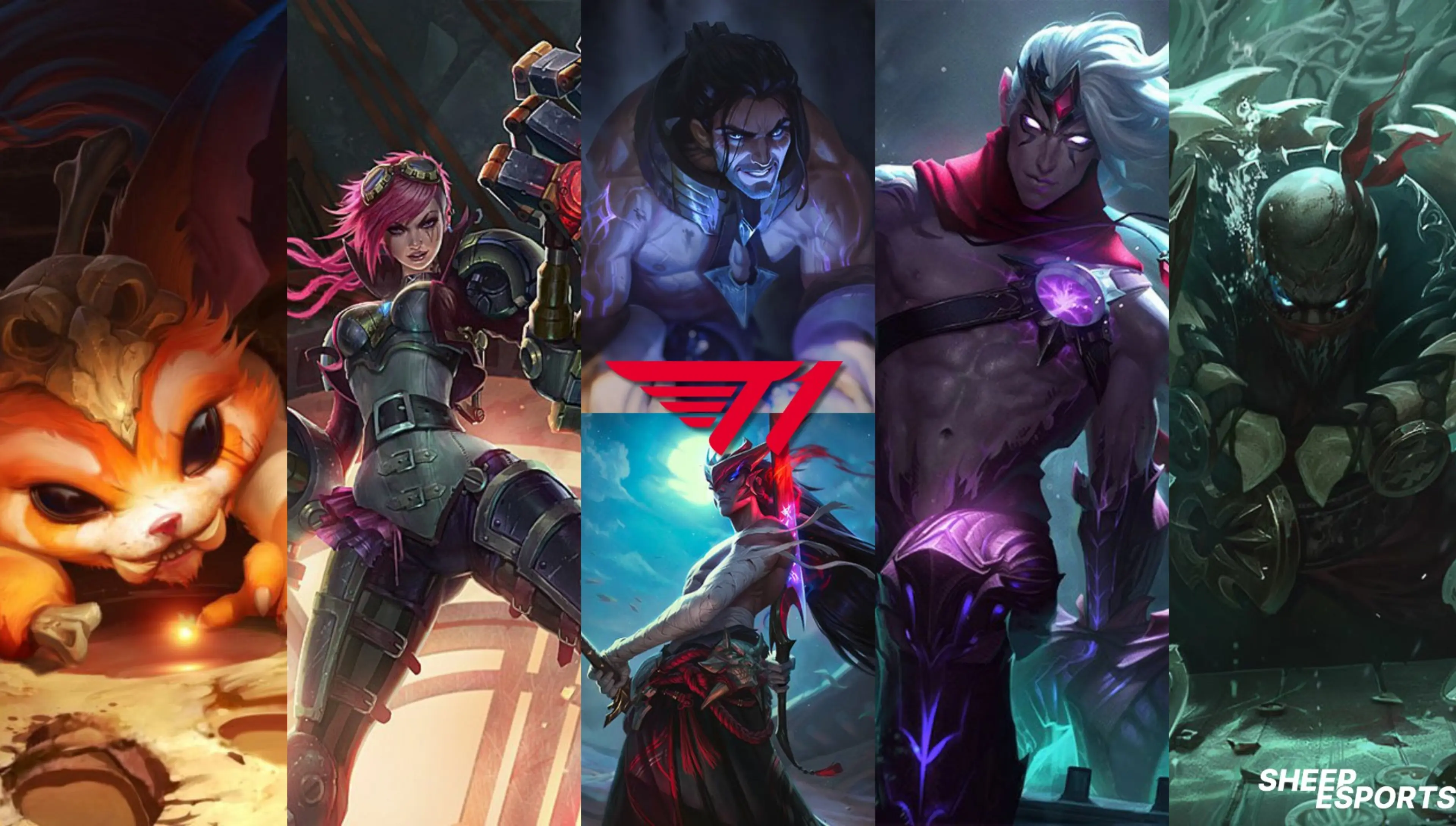 Gnar, Vi, Sylas, Yone, Varus, Pyke, T1