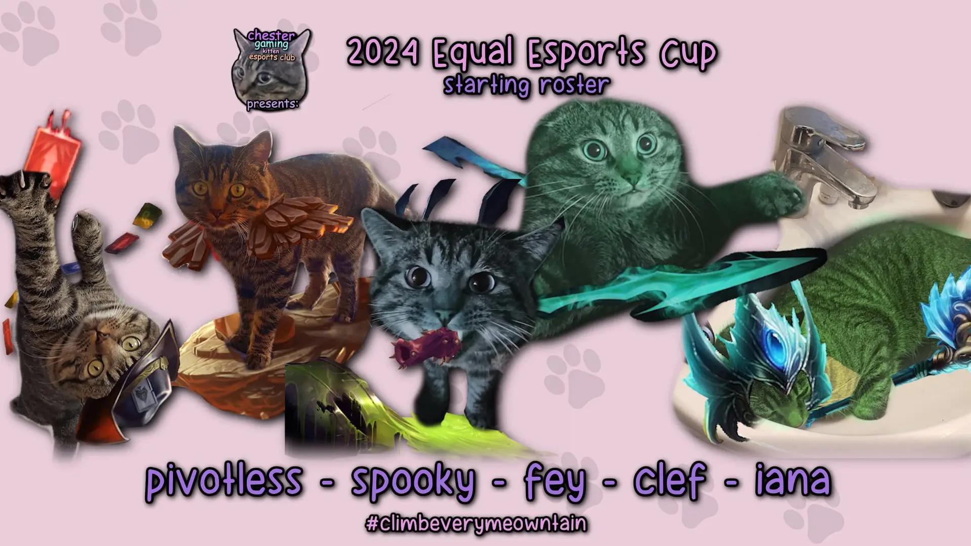 Chester Gaming and its Equal Esports Cup 2024 Roster, with Pivotless occupying the position of team captain.