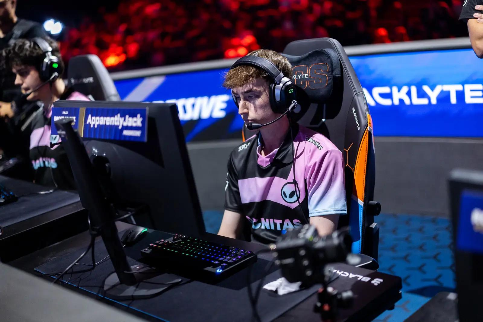 ApparentlyJack competing at the RLCS 2025 World Championship. Credit: Michal Konkol / Blast.tv