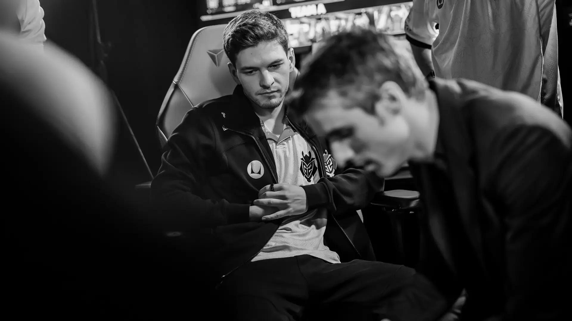 Mihael "Mikyx" Mehle, support of G2 Esports at Worlds 2024, after being eliminated by BLG.