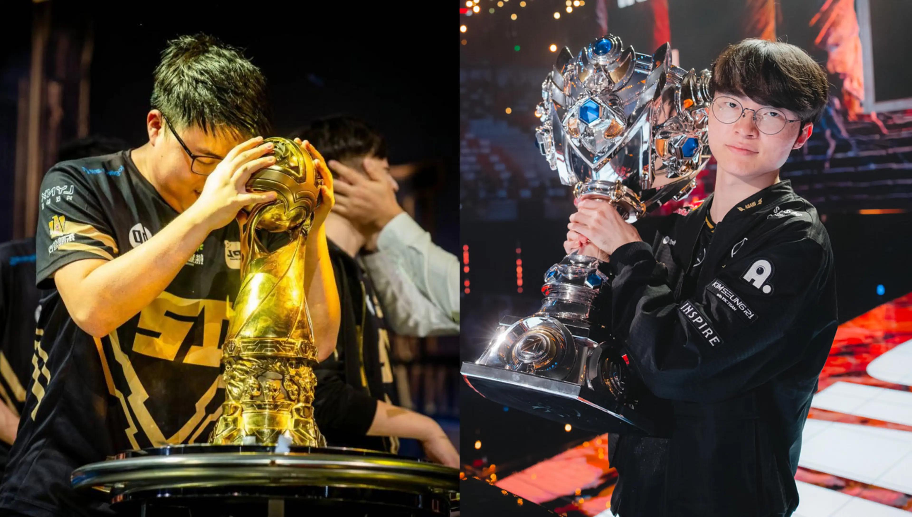 RNG Uzi and T1 Faker. Credit: Riot Games