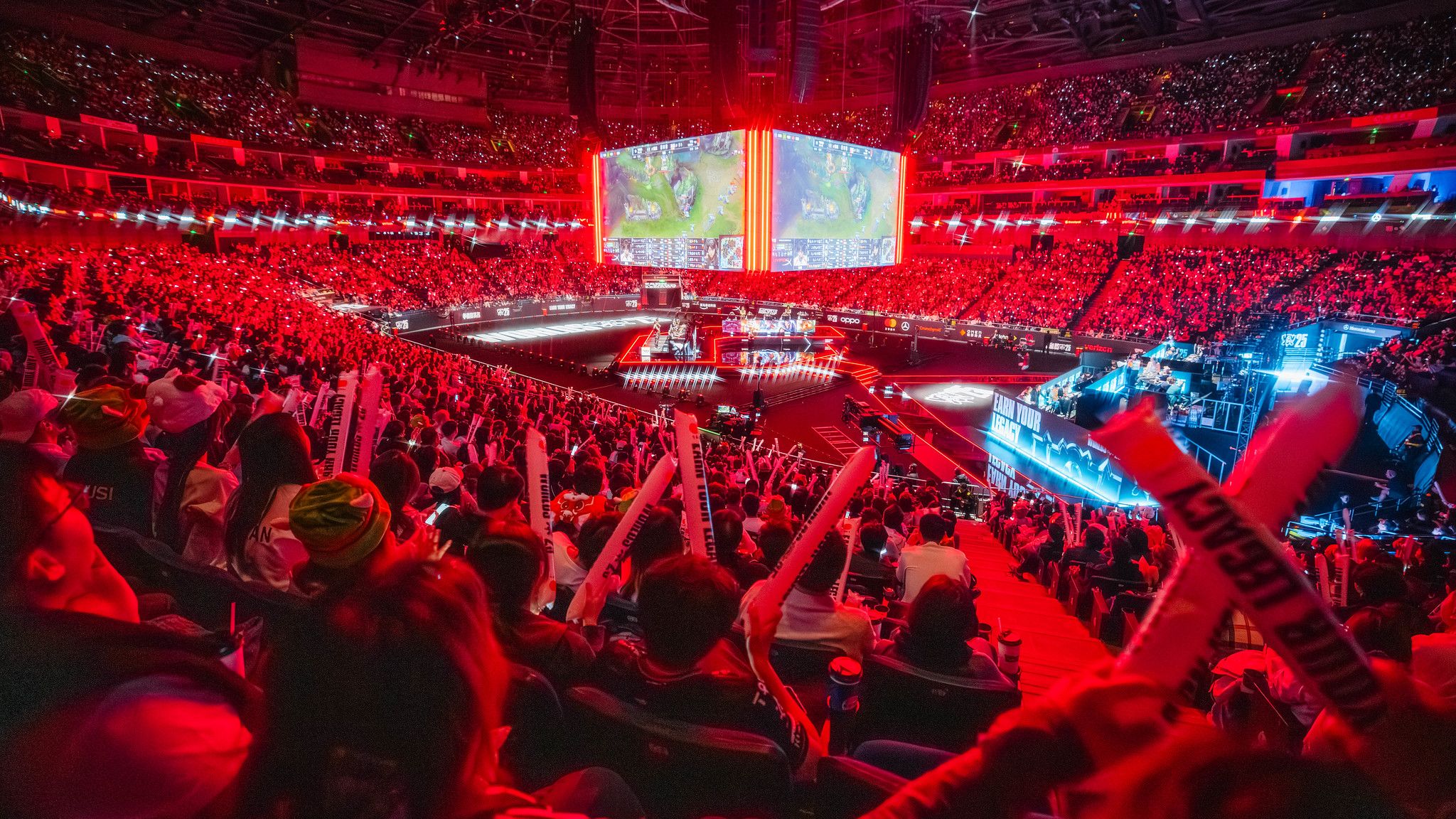 A view of atmosphere at League of Legends Worlds 2025 Semifinal Stage on November 02, 2025 in Shanghai, China. Credit: Colin Young-Wolff/Riot Games