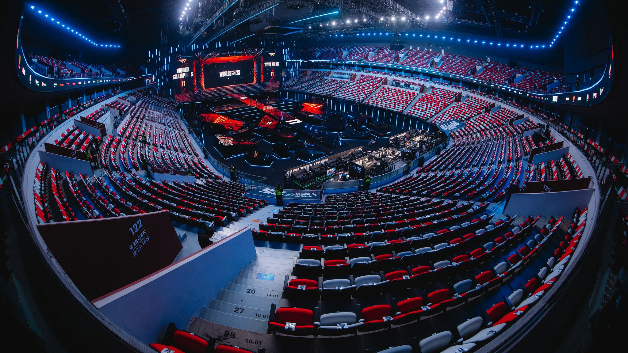 The venue at League of Legends Worlds 2025 Finals on November 08, 2025 in Chengdu, China. Credit: Colin Young-Wolff/Riot Games