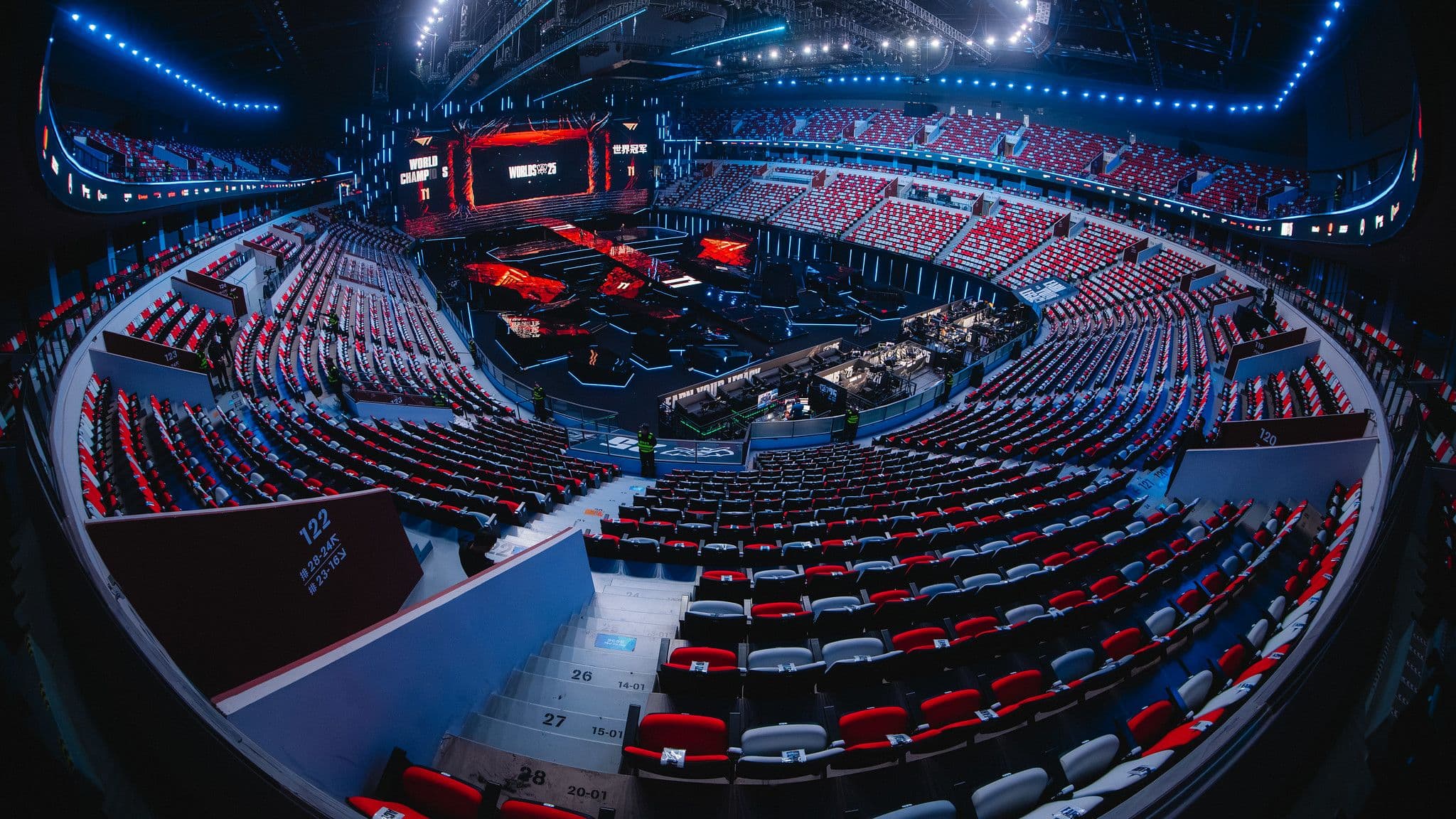 The venue at League of Legends Worlds 2025 Finals on November 08, 2025 in Chengdu, China. Credit: Colin Young-Wolff/Riot Games