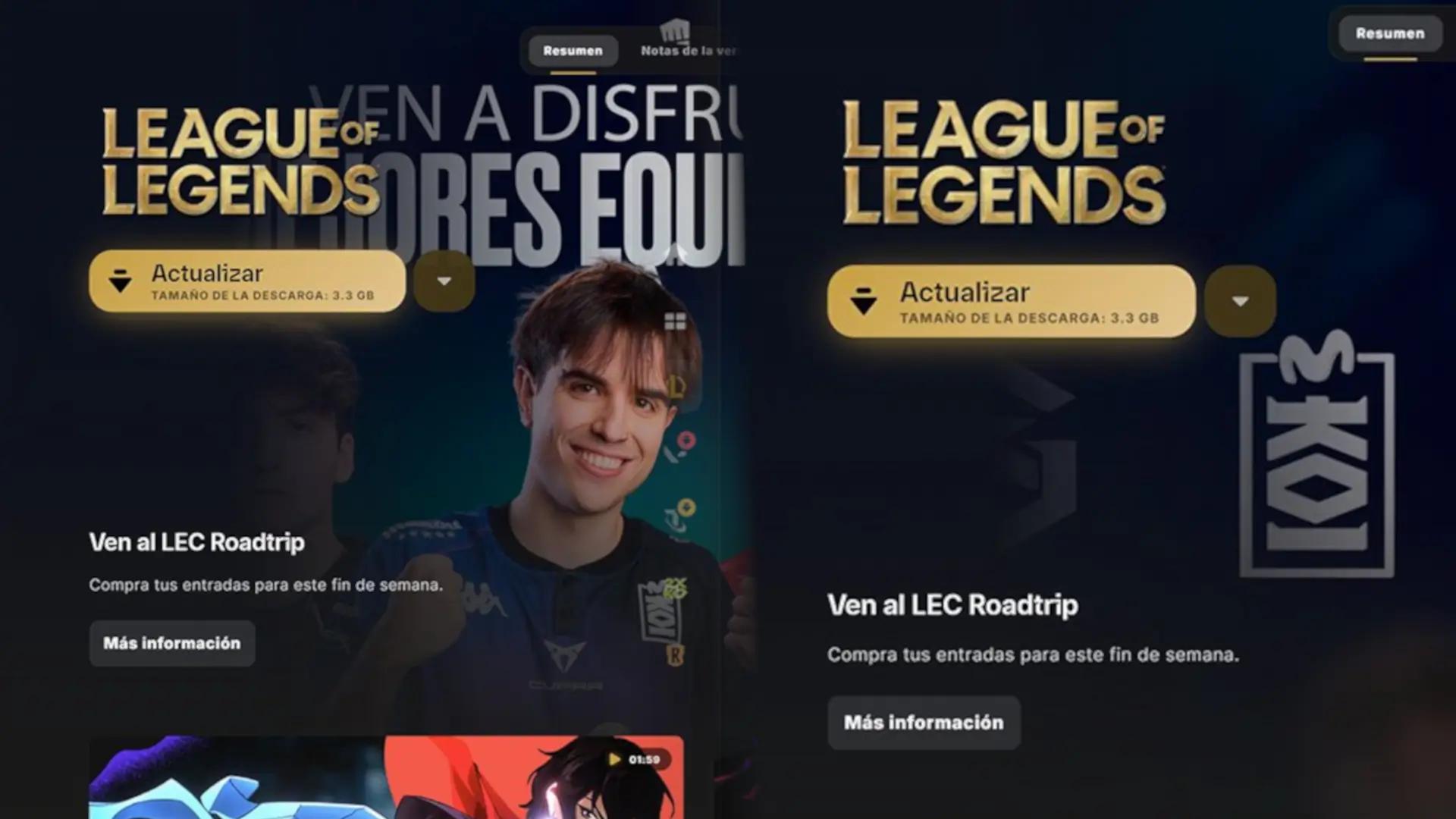 The League of Legends client in Spain on Thursday. Photo Credit: Riot Games