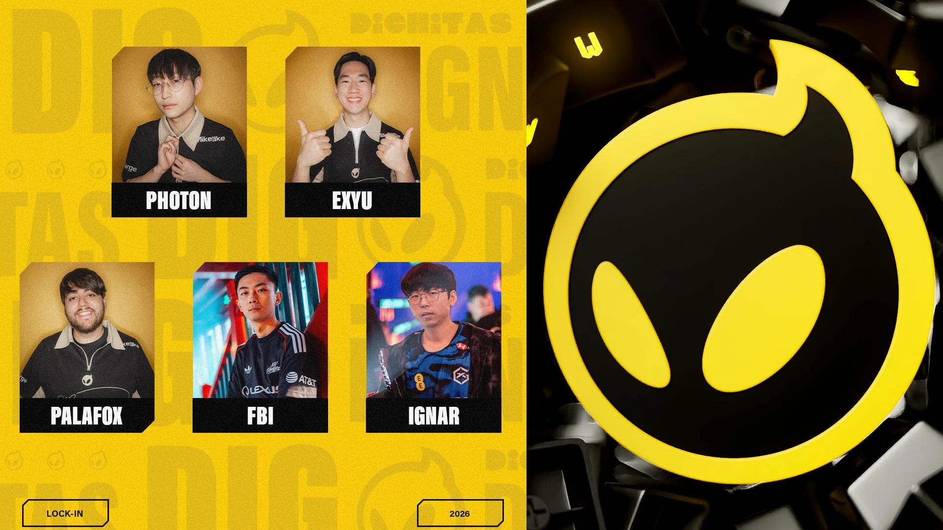 Dignitas LCS Roster. Credit: Riot Games/Dignitas.gg