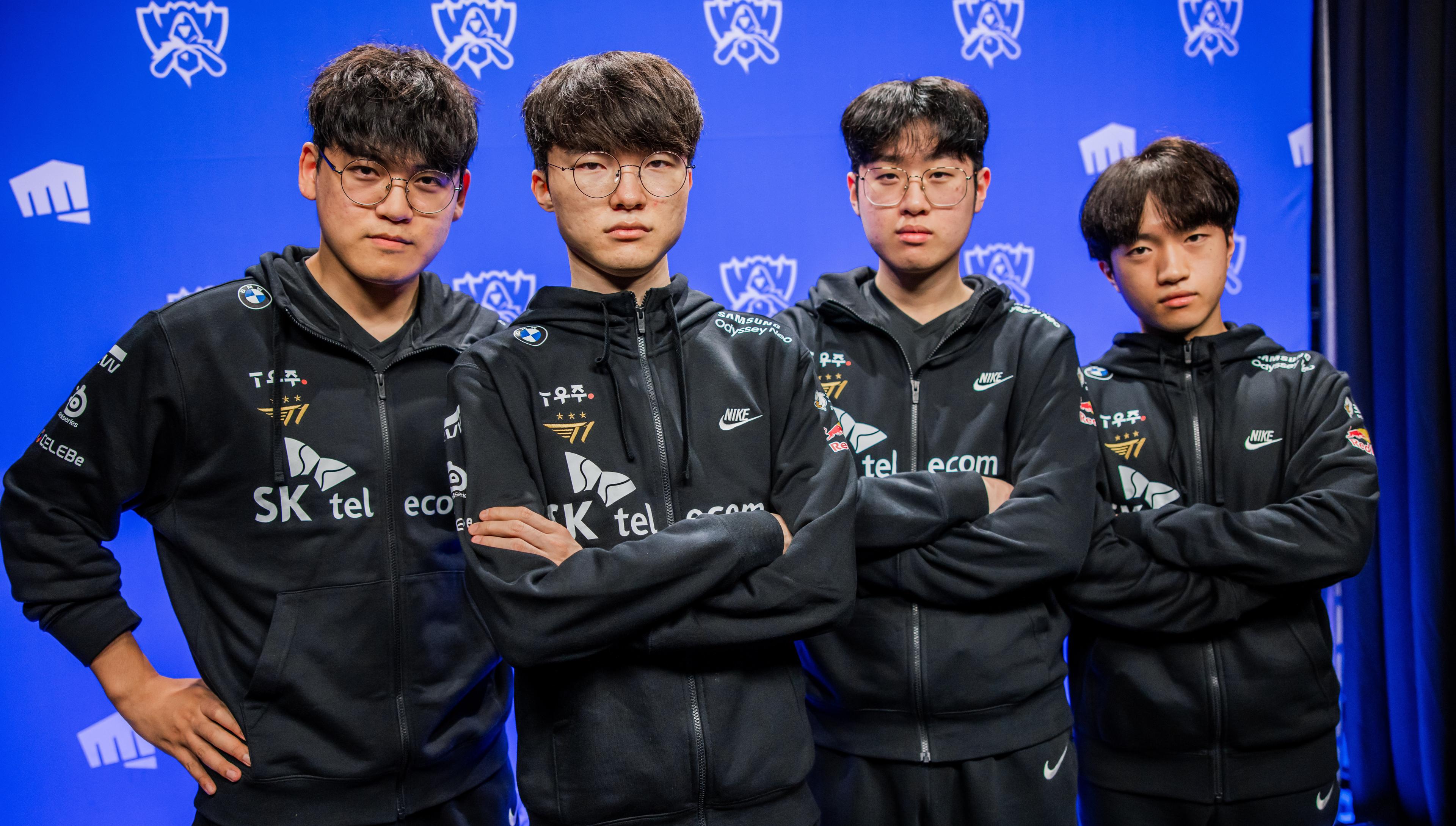South Korea reunite four out of the five legendary T1 players from ZOFGK. Credit: Colin Young-Wolff/Riot Games