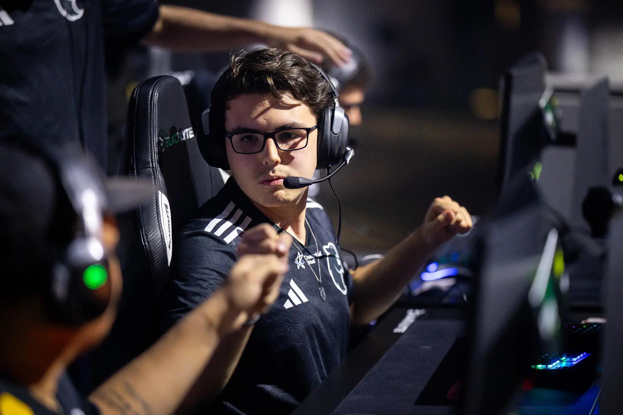 Motta competing at the RLCS 2025 Birmingham Major with FURIA Esports. Credit: Michał Konkol
