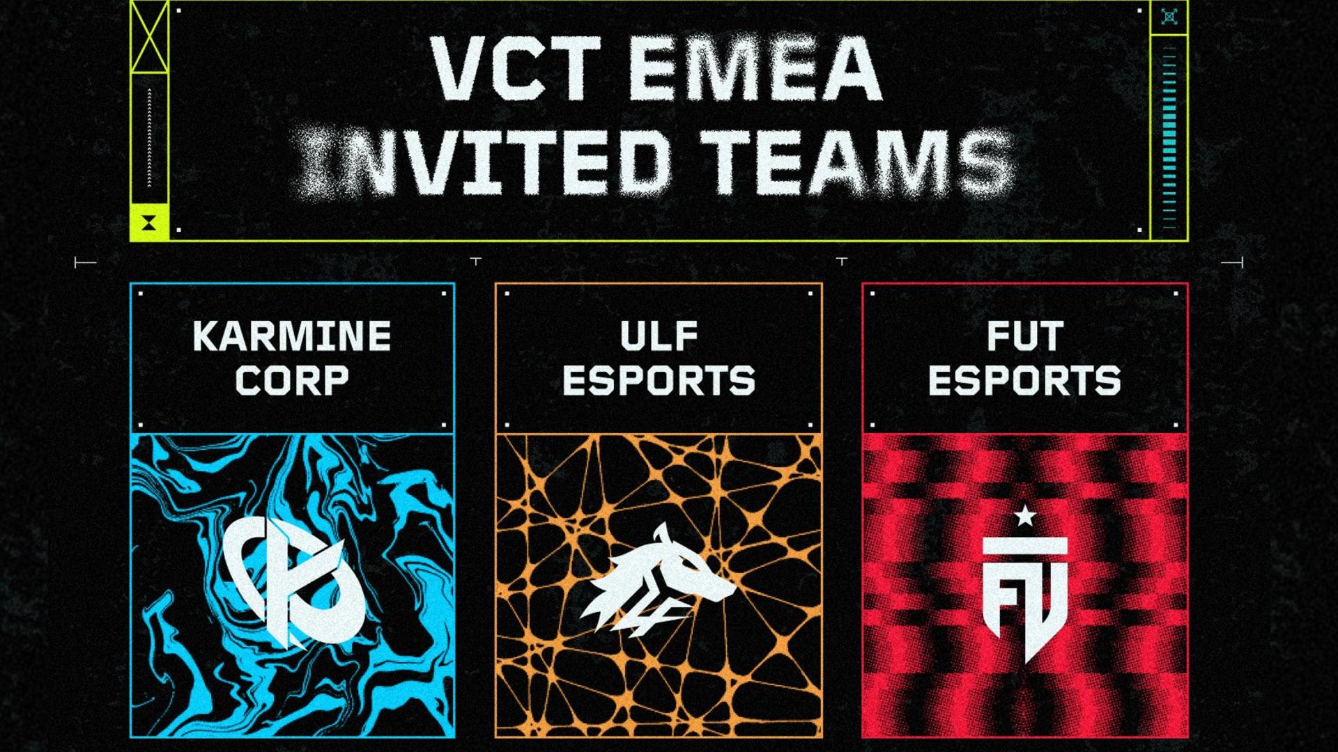 List of the team invited for the EMEA Clash. Credit: VALORANT EMEA/Riot Games