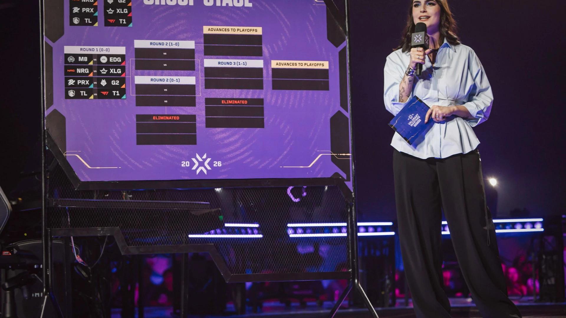 The Swiss Stage was firstly made on stage before being redone in an hotel later. Credit: Colin Young-Wolff/Riot Games