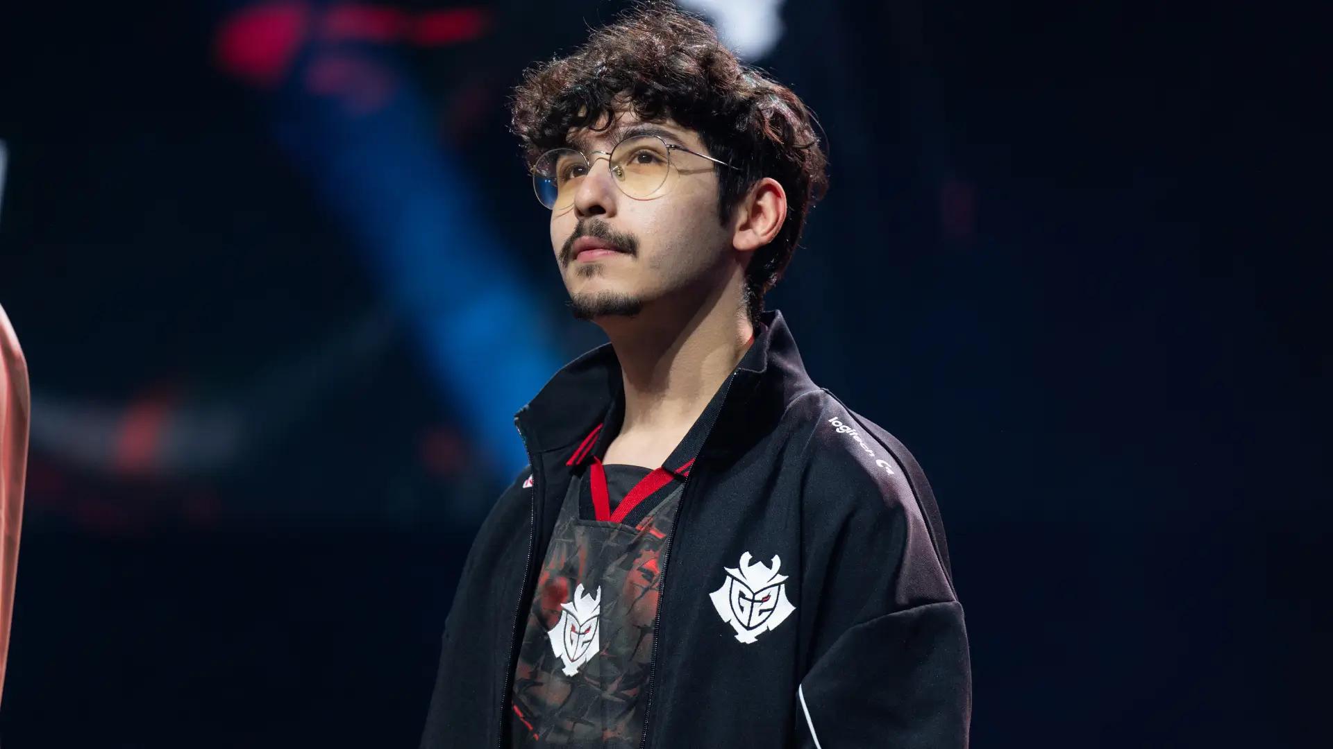 Sergen "BrokenBlade" Ăelik, toplaner of G2 Esports in Ăvry during the LEC 2025 Spring Roadtrip